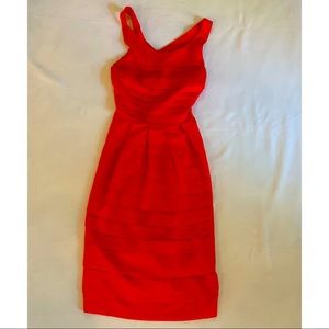Anthropologie Fitted Orange Dress